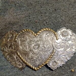Elegant Silver and Gold Heart Belt